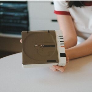 syitren R300 CD Player Bluetooth Portable Desktop Retro CD Player for Home Fiber